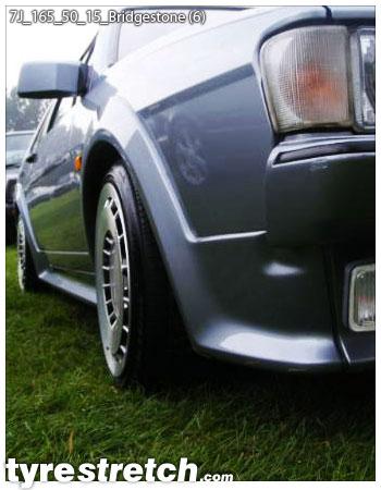 An example of tyre stretch: 165/50 R15 on 7.0J – BRIDGESTONE