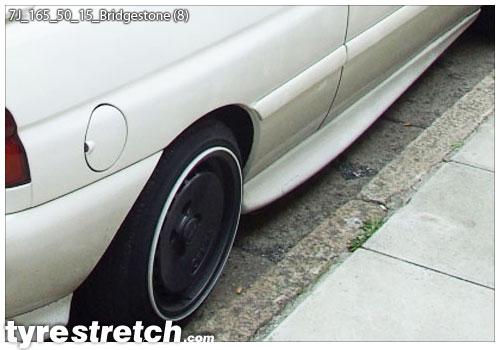 An example of tyre stretch: 165/50 R15 on 7.0J – BRIDGESTONE