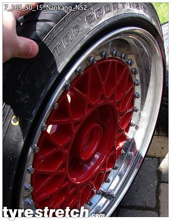 An example of tyre stretch: 165/50 R15 on 7.0J – NANKANG