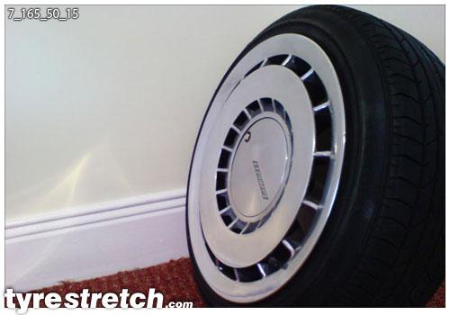 An example of tyre stretch: 165/50 R15 on 7.0J