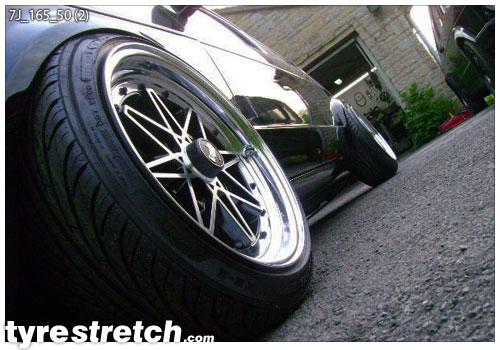 An example of tyre stretch: 165/50 R22 on 7.0J