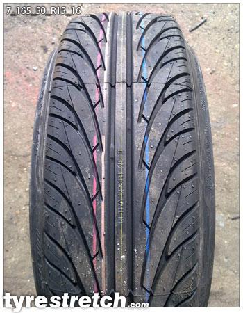 An example of tyre stretch: 165/50 R15 on 7.0J