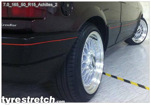 An example of tyre stretch: 165/50 R15 on 7.0J – ACHILLES