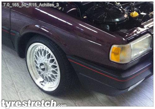 An example of tyre stretch: 165/50 R15 on 7.0J – ACHILLES