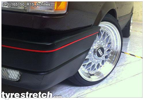 An example of tyre stretch: 165/50 R15 on 7.0J – ACHILLES