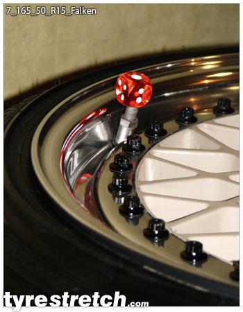An example of tyre stretch: 165/50 R15 on 7.0J – FALKEN