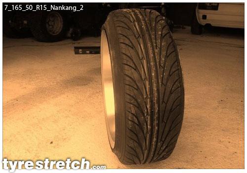 An example of tyre stretch: 165/50 R15 on 7.0J – NANKANG