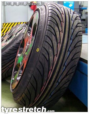 An example of tyre stretch: 165/50 R15 on 7.0J – NANKANG