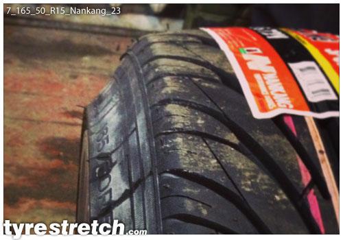 An example of tyre stretch: 165/50 R15 on 7.0J – NANKANG