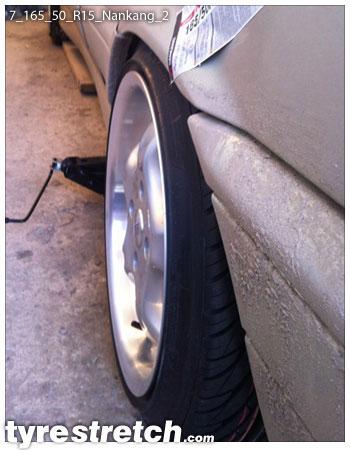 An example of tyre stretch: 165/50 R15 on 7.0J – NANKANG