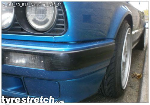 An example of tyre stretch: 165/50 R15 on 7.0J – NANKANG