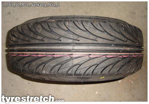 An example of tyre stretch: 165/50 R15 on 7.0J – NANKANG
