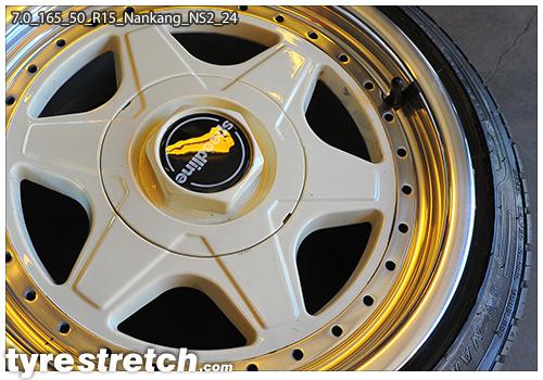 An example of tyre stretch: 165/50 R15 on 7.0J – NANKANG (SPEEDLINE)