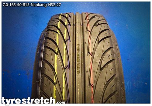 An example of tyre stretch: 165/50 R15 on 7.0J – NANKANG