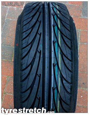 An example of tyre stretch: 165/50 R15 on 7.0J