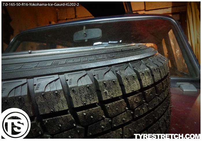 An example of tyre stretch: 165/50 R16 on 7.0J – YOKOHAMA
