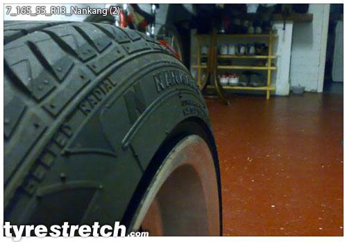 An example of tyre stretch: 165/55 R13 on 7.0J – NANKANG