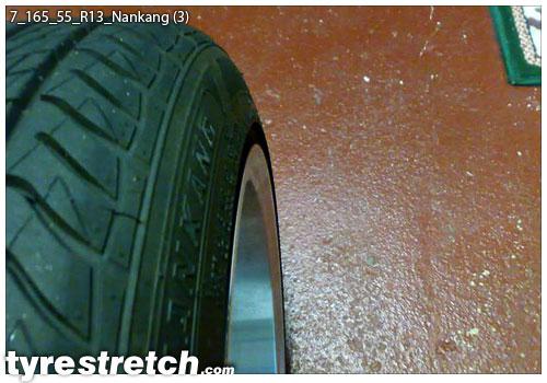 An example of tyre stretch: 165/55 R13 on 7.0J – NANKANG