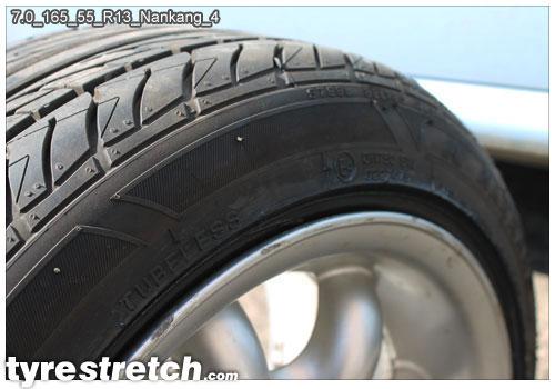 An example of tyre stretch: 165/55 R13 on 7.0J – NANKANG
