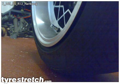 An example of tyre stretch: 165/55 R13 on 7.0J – NANKANG