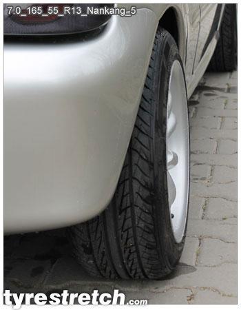 An example of tyre stretch: 165/55 R13 on 7.0J – NANKANG