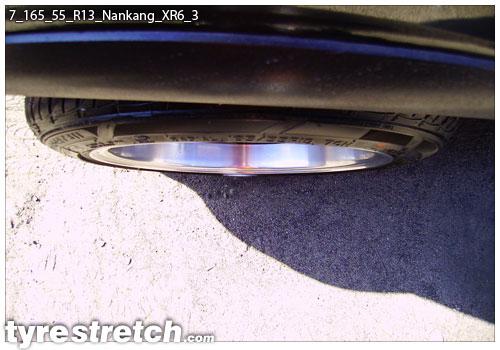 An example of tyre stretch: 165/55 R13 on 7.0J – NANKANG
