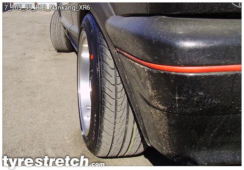 An example of tyre stretch: 165/55 R13 on 7.0J – NANKANG
