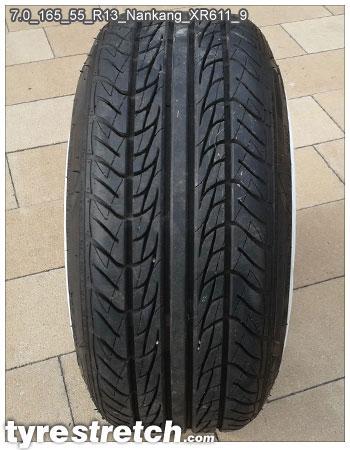 An example of tyre stretch: 165/55 R13 on 7.0J – NANKANG