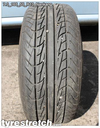 An example of tyre stretch: 165/55 R13 on 7.0J – NANKANG