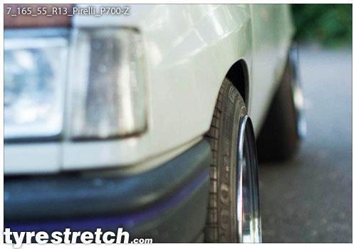 An example of tyre stretch: 165/55 R13 on 7.0J – PIRELLI