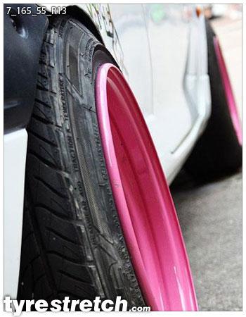 An example of tyre stretch: 165/55 R13 on 7.0J