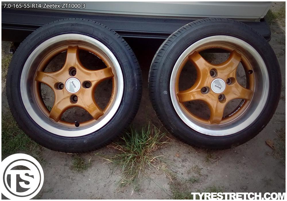 An example of tyre stretch: 165/55 R14 on 7.0J – ZEETEX