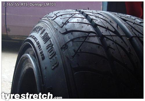 An example of tyre stretch: 165/55 R15 on 7.0J – DUNLOP