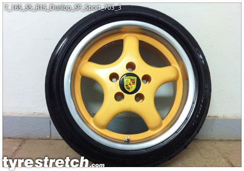 An example of tyre stretch: 165/55 R15 on 7.0J – DUNLOP