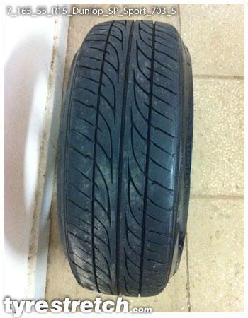 An example of tyre stretch: 165/55 R15 on 7.0J – DUNLOP