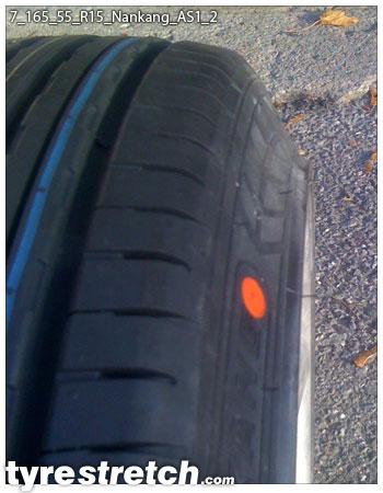 An example of tyre stretch: 165/55 R15 on 7.0J – NANKANG