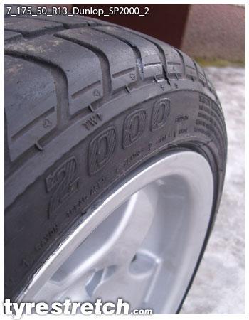 An example of tyre stretch: 175/50 R13 on 7.0J – DUNLOP