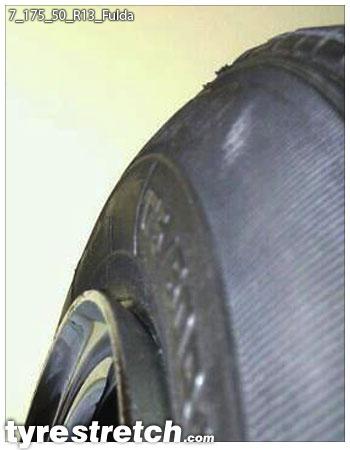 An example of tyre stretch: 175/50 R13 on 7.0J – FULDA