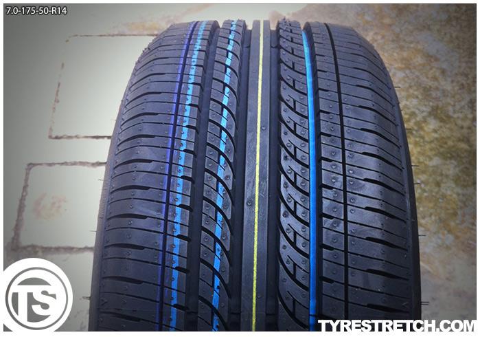 An example of tyre stretch: 175/50 R14 on 7.0J