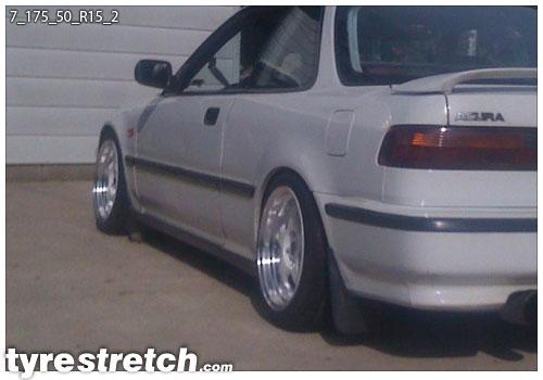 An example of tyre stretch: 175/50 R15 on 7.0J