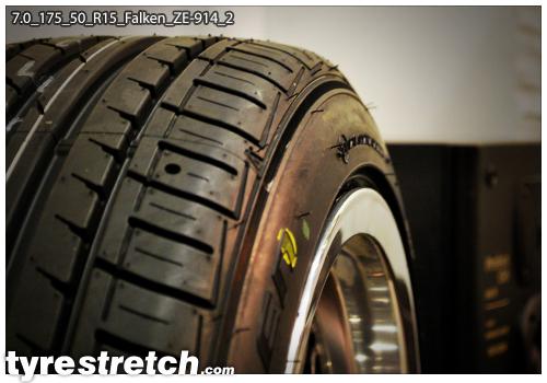 An example of tyre stretch: 175/50 R15 on 7.0J – FALKEN