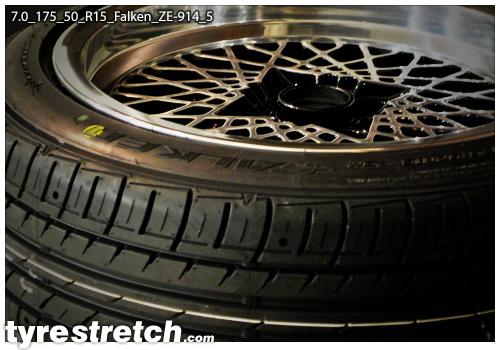 An example of tyre stretch: 175/50 R15 on 7.0J – FALKEN