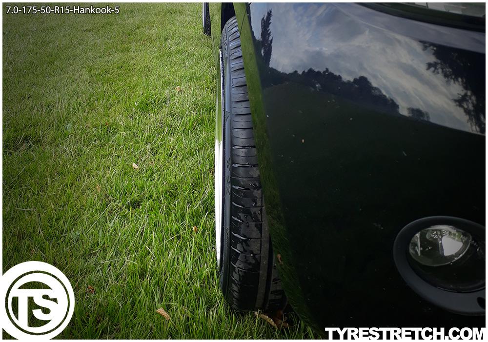 An example of tyre stretch: 175/50 R15 on 7.0J – HANKOOK