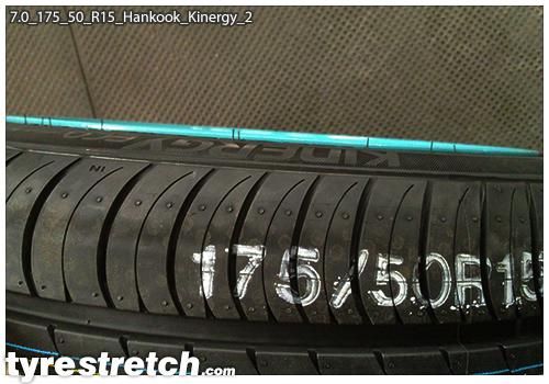 An example of tyre stretch: 175/50 R15 on 7.0J – HANKOOK