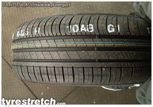 An example of tyre stretch: 175/50 R15 on 7.0J – HANKOOK