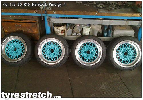 An example of tyre stretch: 175/50 R15 on 7.0J – HANKOOK