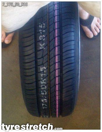 An example of tyre stretch: 175/50 R15 on 7.0J