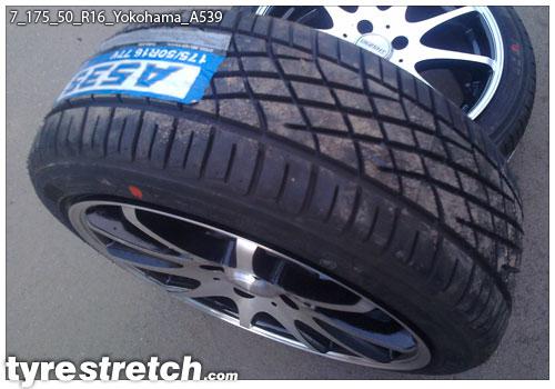 An example of tyre stretch: 175/50 R16 on 7.0J – YOKOHAMA