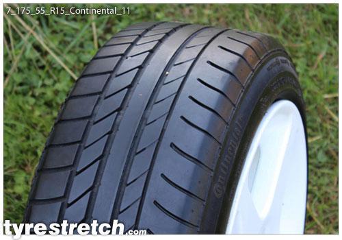 An example of tyre stretch: 175/55 R15 on 7.0J – CONTINENTAL