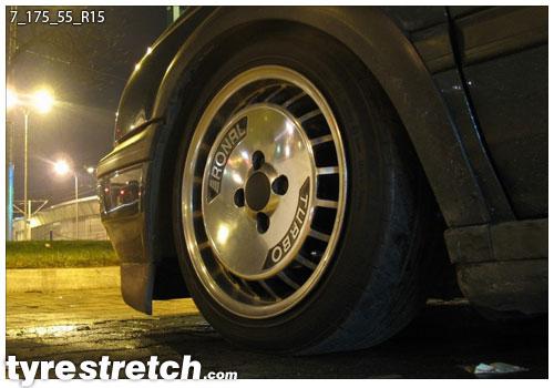An example of tyre stretch: 175/55 R15 on 7.0J